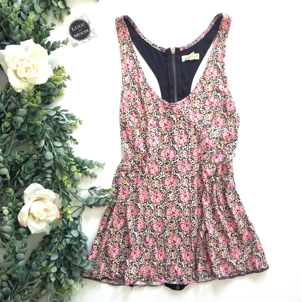 SILENCE + NOISE floral print racerback tank size M